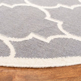 Safavieh Dhurries 6'-0" x 6'-0" Rug in Grey / Ivory