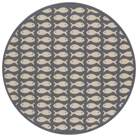 Safavieh Courtyard 5'-3" x 5'-3" Rug in Grey / Beige