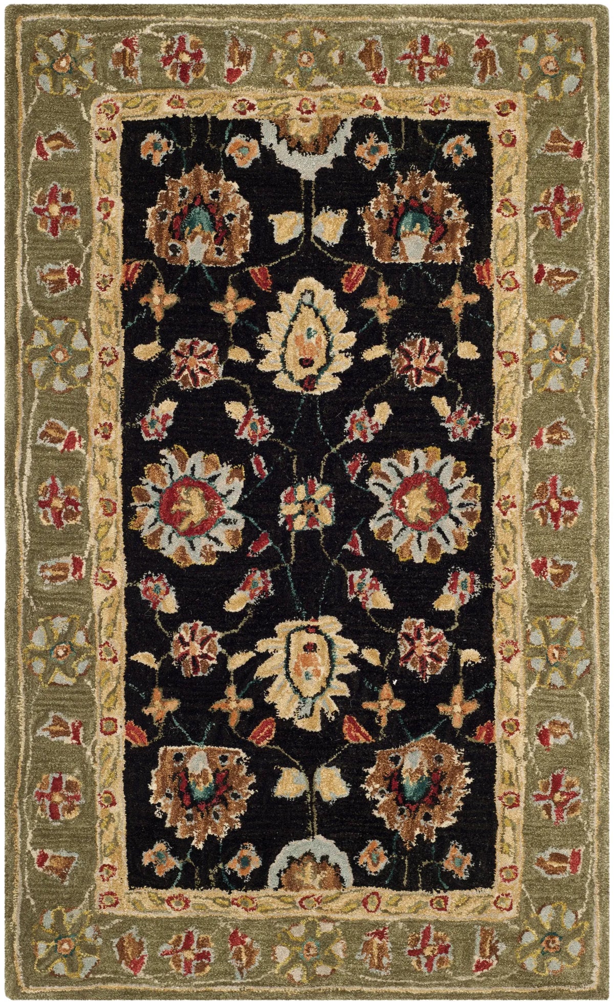 Safavieh Anatolia 3'-0" x 5'-0" Rug in Black / Green