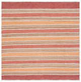 Safavieh Striped Kilim 6'-6" x 6'-6" Rug in Rust / Red
