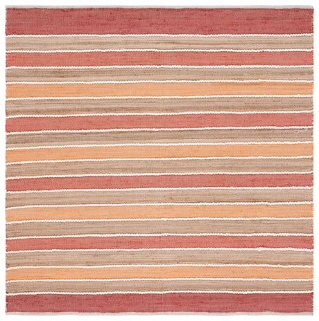 Safavieh Striped Kilim 6'-6" x 6'-6" Rug in Rust / Red