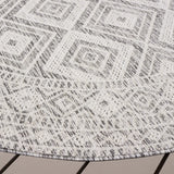 Safavieh Courtyard 6'-7" x 6'-7" Rug in Light Grey / Dark Grey