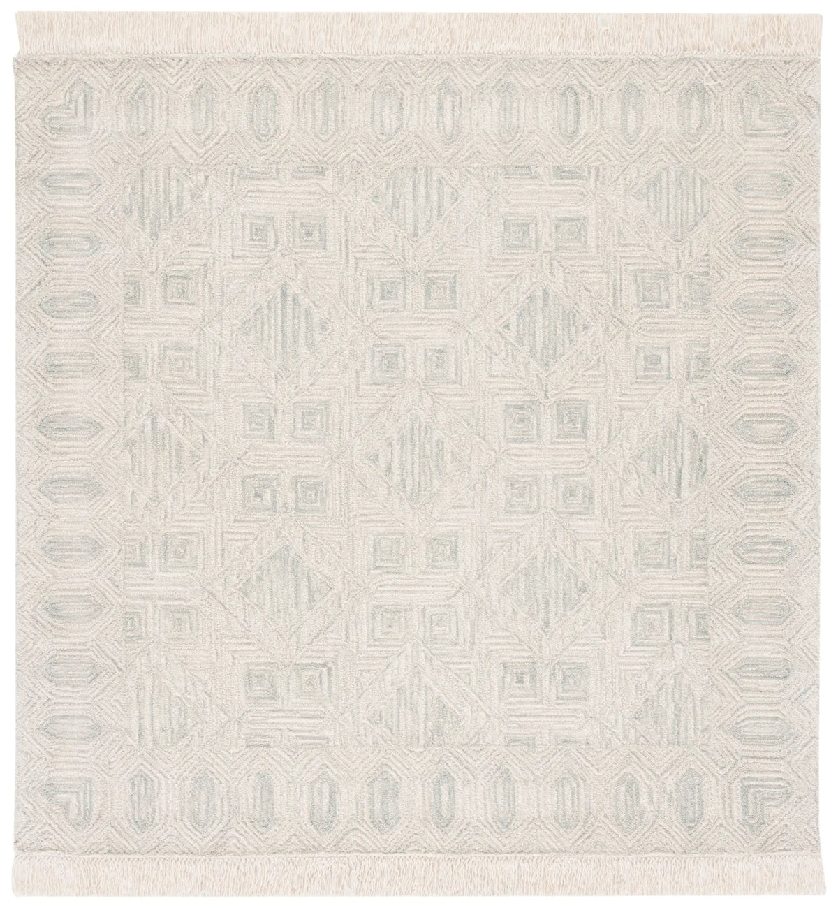 Safavieh Ikat 6'-0" x 6'-0" Rug in Ivory / Grey