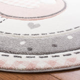 Safavieh Carousel Kids 100 5'-3" x 5'-3" Rug in Pink / Ivory