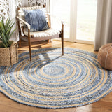 Safavieh Cape Cod 5'-0" x 5'-0" Rug in Blue / Natural