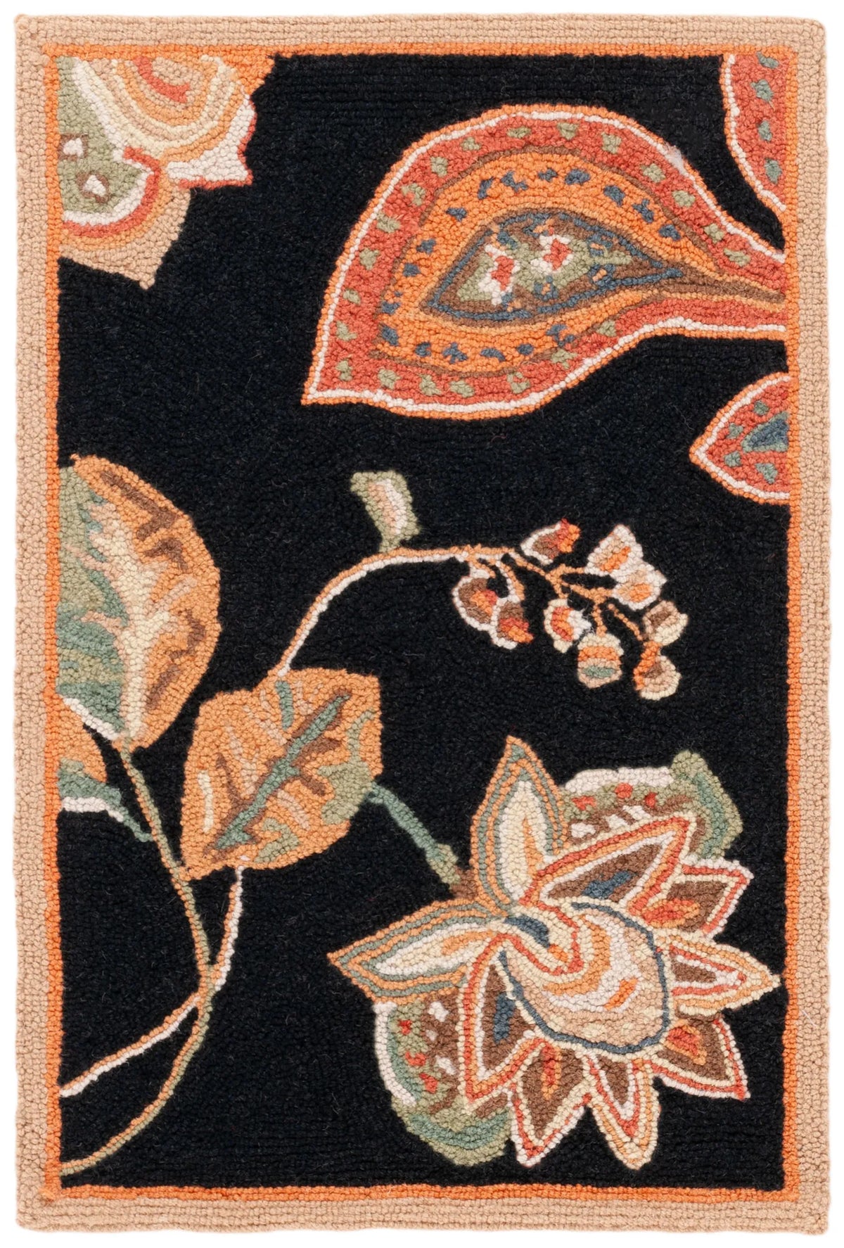 Safavieh Chelsea 1'-8" x 2'-6" Rug in Black / Orange