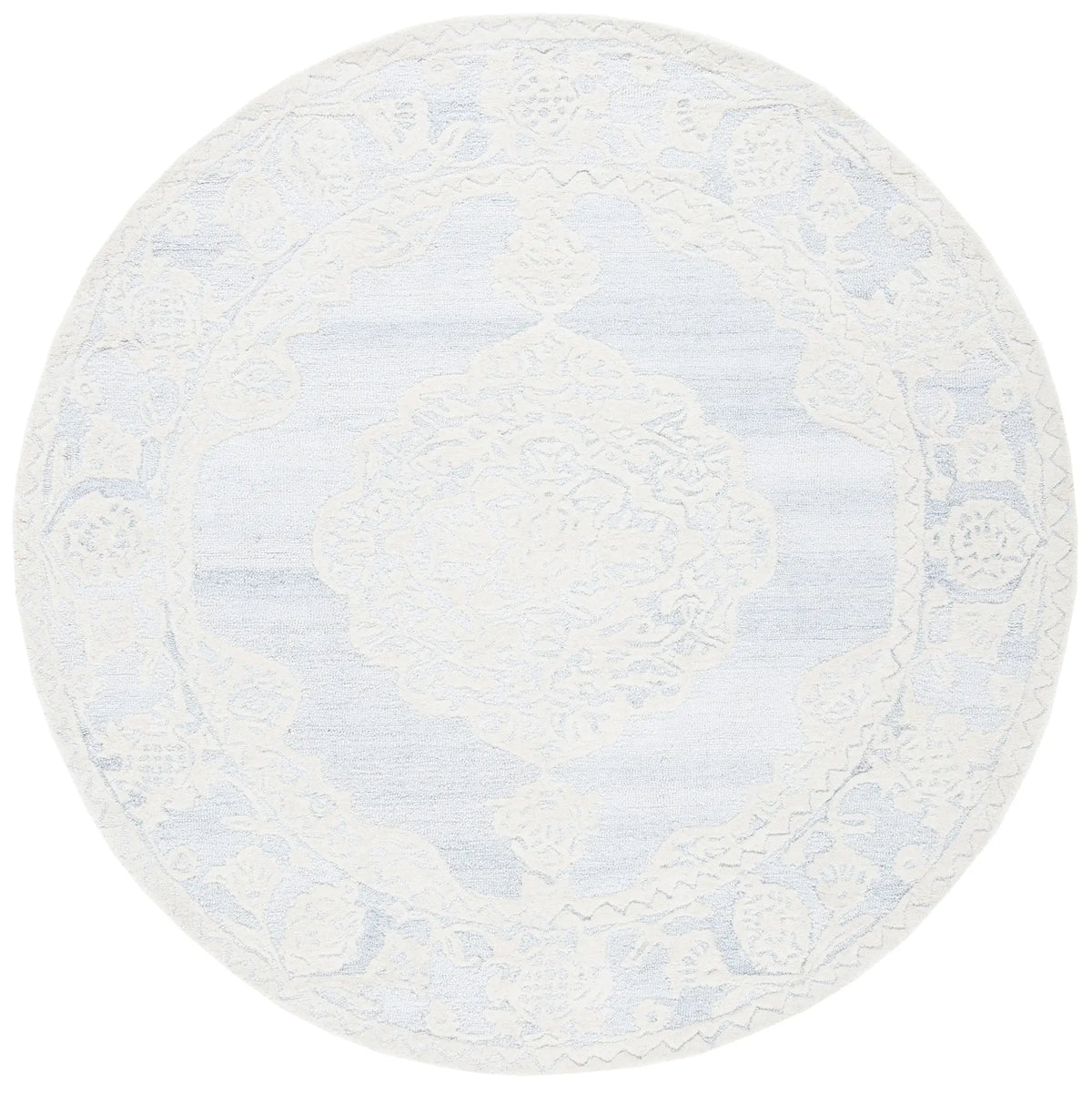 Safavieh Micro-Loop 5'-0" x 5'-0" Rug in Ivory / Grey
