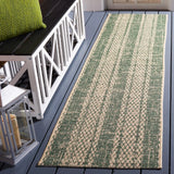 Safavieh Courtyard 2'-3" x 8'-0" Rug in Beige / Dark Green