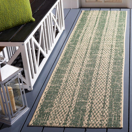 Safavieh Courtyard 2'-3" x 8'-0" Rug in Beige / Dark Green