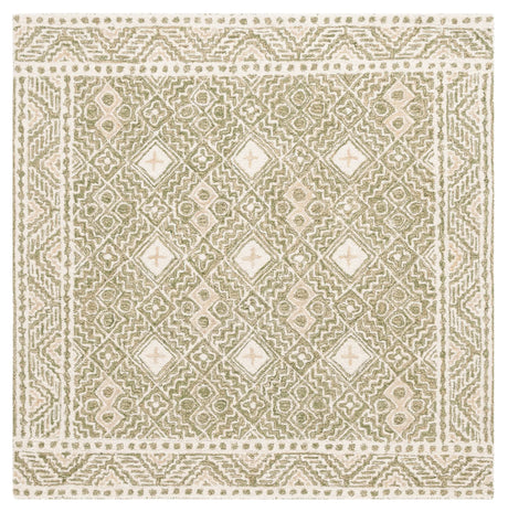 Safavieh Micro-Loop 5'-0" x 5'-0" Rug in Green / Ivory