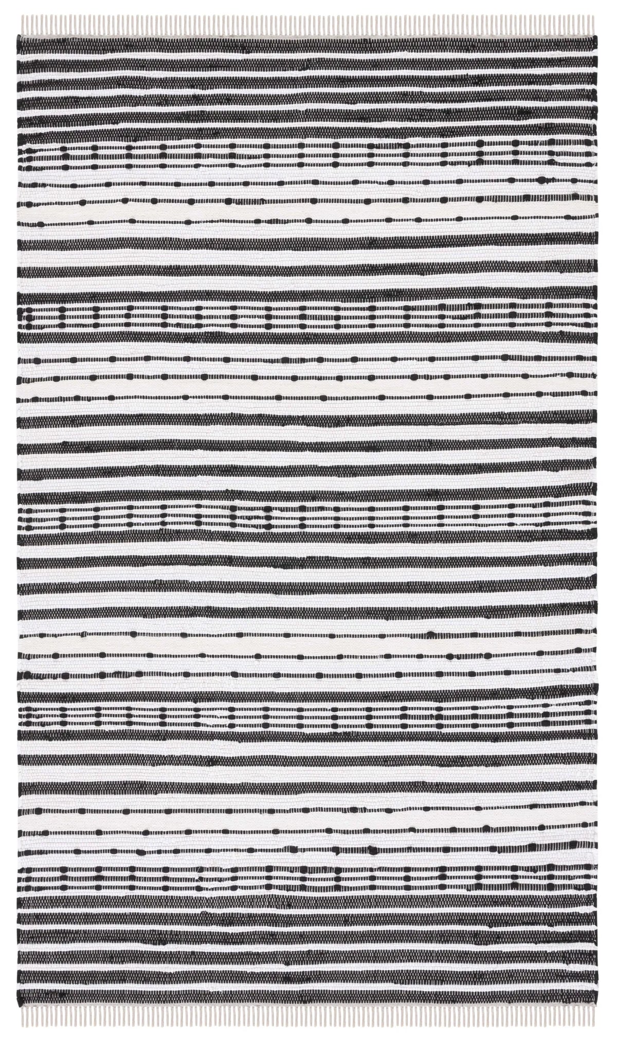 Safavieh Striped Kilim 4'-0" x 6'-0" Rug in Black / Ivory