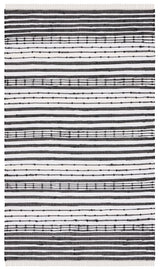 Safavieh Striped Kilim 4'-0" x 6'-0" Rug in Black / Ivory