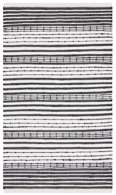 Safavieh Striped Kilim 4'-0" x 6'-0" Rug in Black / Ivory