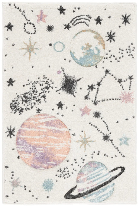 Safavieh Carousel Kids 100 2'-0" x 3'-0" Rug in Ivory / Orange