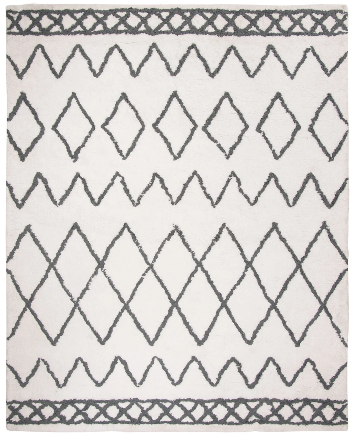 Safavieh Equinox Shag 8'-0" x 10'-0" Rug in Cream / Grey