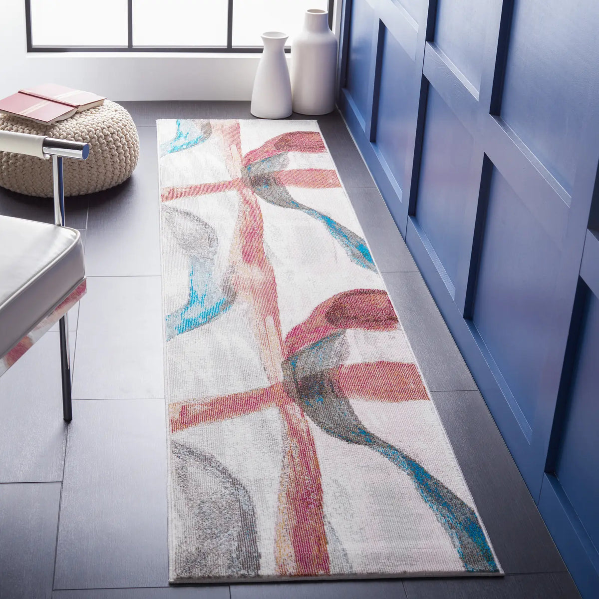 Safavieh Aria 2'-0" x 8'-0" Rug in Ivory / Plum