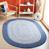 Safavieh Braided 5'-0" x 7'-0" Rug in Navy / Ivory