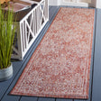 Safavieh Courtyard 2'-2" x 9'-0" Rug in Red / Ivory