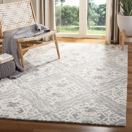 Safavieh Micro-Loop 4'-0" x 6'-0" Rug in Grey / Ivory