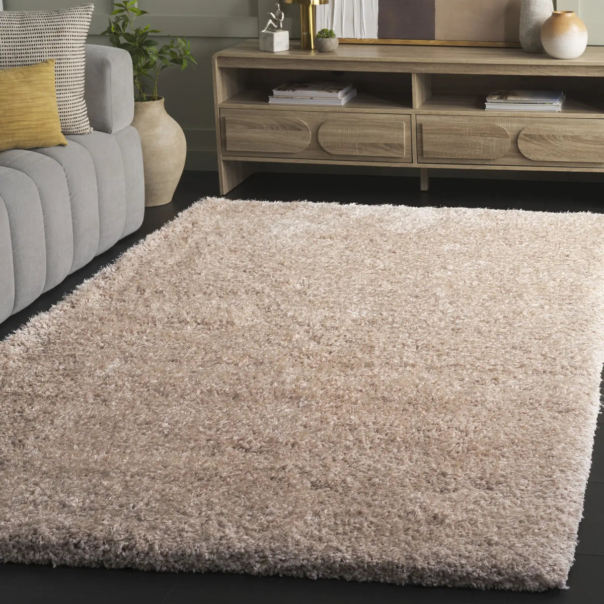 Safavieh Express Shag 4'-0" x 6'-0" Rug in Beige