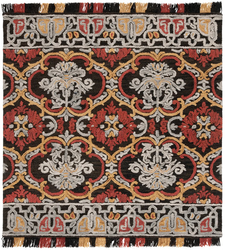 Safavieh Blossom 6'-0" x 6'-0" Rug in Charcoal / Red
