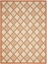 Safavieh Courtyard 6'-7" x 9'-6" Rug in Cream / Terracotta