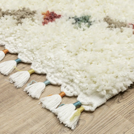 Oriental Weavers Sphinx Axis Ax08A Ivory/ Multi Rug - corner detail