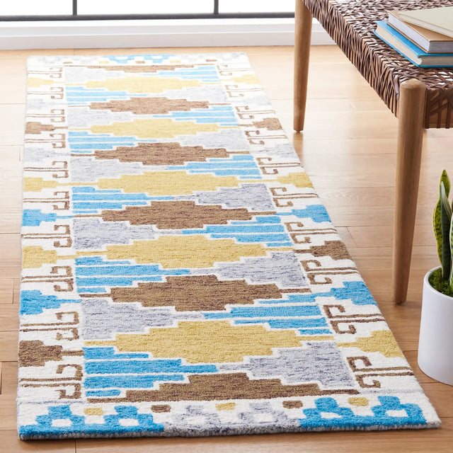 Safavieh Rodeo Drive 2'-3" x 8'-0" Rug in Blue / Ivory
