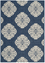 Safavieh Courtyard 4'-0" x 5'-7" Rug in Navy / Beige