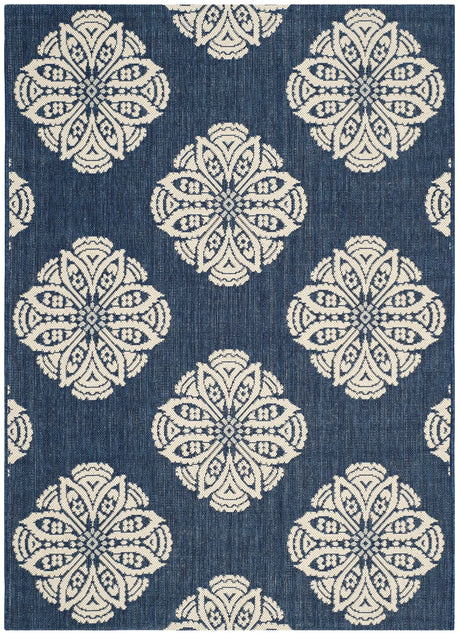 Safavieh Courtyard 4'-0" x 5'-7" Rug in Navy / Beige