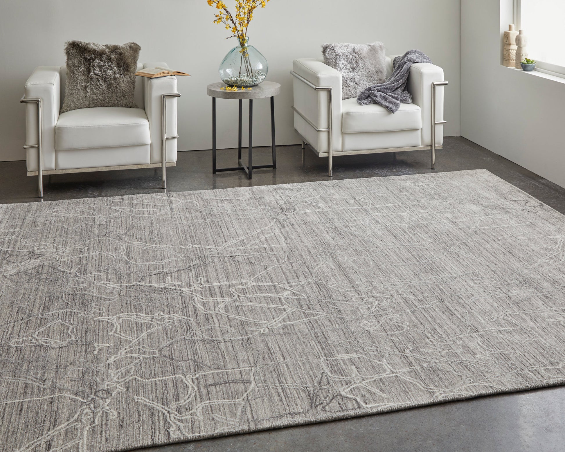 Feizy Whitton Wtn8890F Gray/Tan/Ivory Area Rug