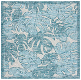 Safavieh Courtyard 6'-7" x 6'-7" Rug in Grey / Aqua
