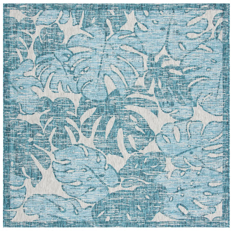 Safavieh Courtyard 6'-7" x 6'-7" Rug in Grey / Aqua