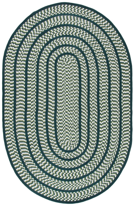 Safavieh Braided 5'-0" x 8'-0" Rug in Ivory / Dark Green
