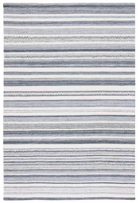 Safavieh Striped Kilim 4'-0" x 6'-0" Rug in Charcoal / Ivory