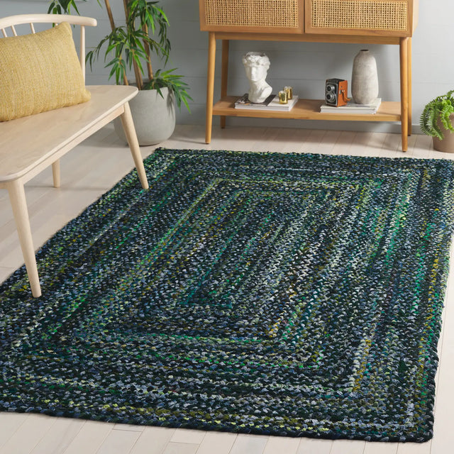 Safavieh Braided 4'-0" x 6'-0" Rug in Dark Green / Blue