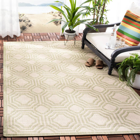 Safavieh Courtyard 4'-0" x 5'-7" Rug in Beige / Sweet Pea