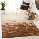 Safavieh Studio Leather 4'-0" x 6'-0" Rug in Ivory / Brown