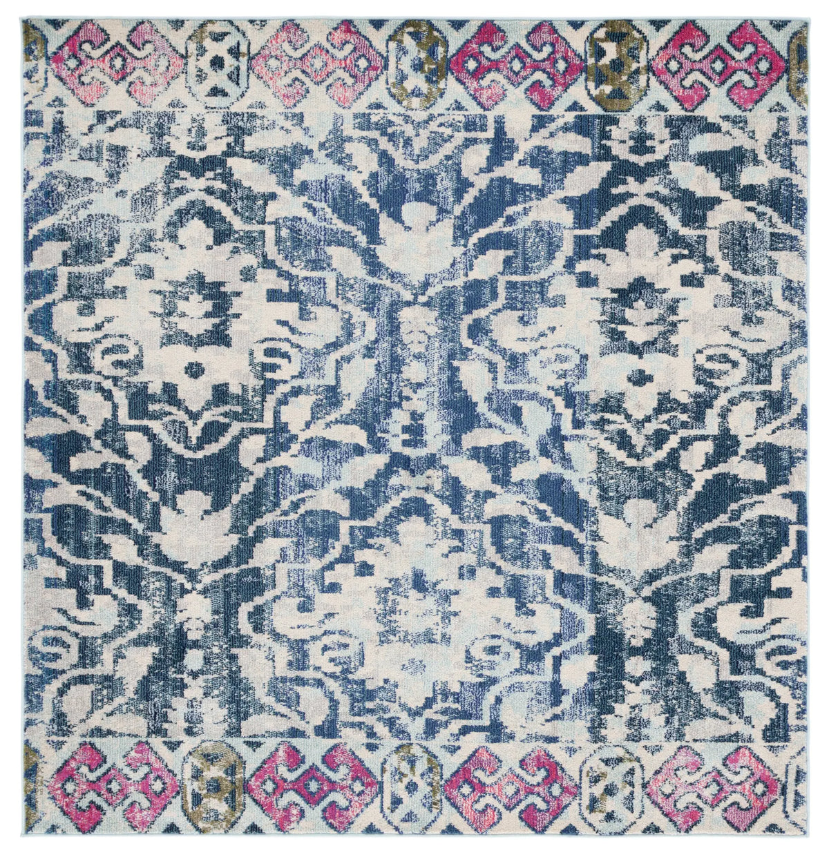 Safavieh Madison 6'-7" x 6'-7" Rug in Navy / Ivory