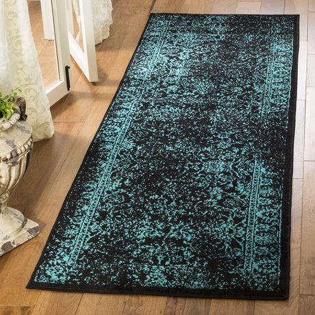 Safavieh Adirondack 2'-6" x 10'-0" Rug in Black / Teal