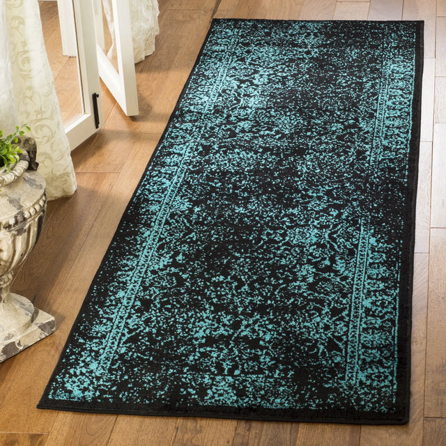 Safavieh Adirondack 2'-6" x 10'-0" Rug in Black / Teal