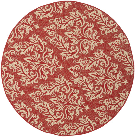 Safavieh Courtyard 5'-3" x 5'-3" Rug in Red / Creme