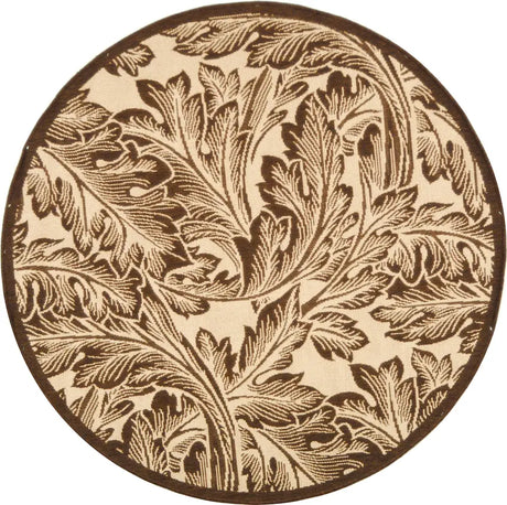Safavieh Courtyard 5'-3" x 5'-3" Rug in Natural / Brown