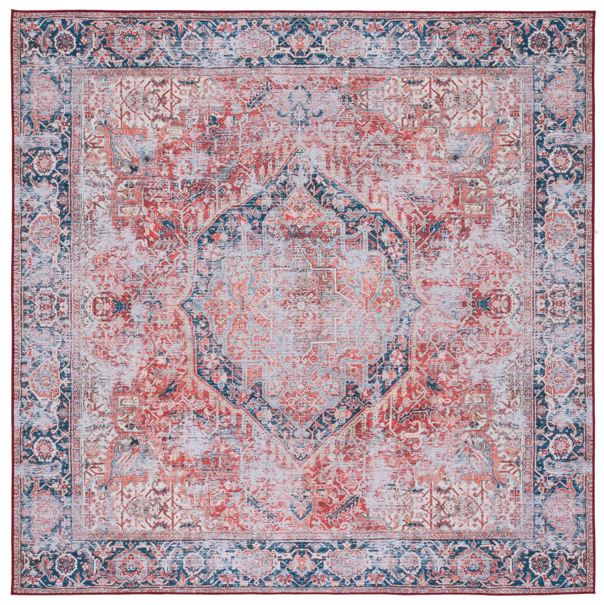 Safavieh Tucson 6'-0" x 6'-0" Rug in Rust / Navy
