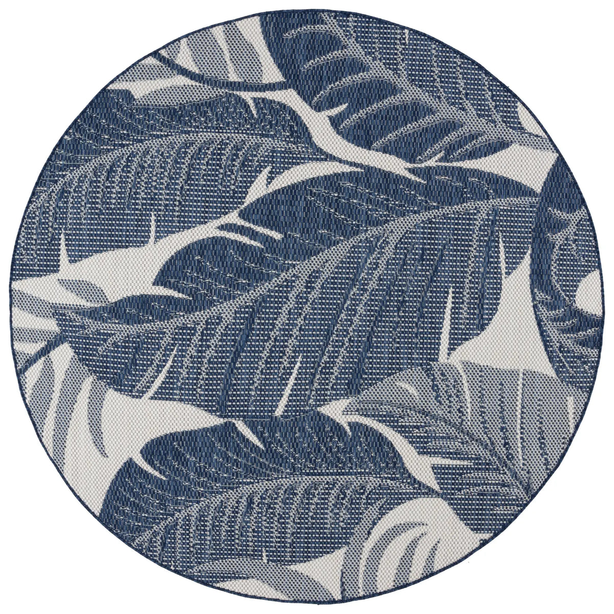Safavieh Beach House 6'-7" x 6'-7" Rug in Navy / Ivory
