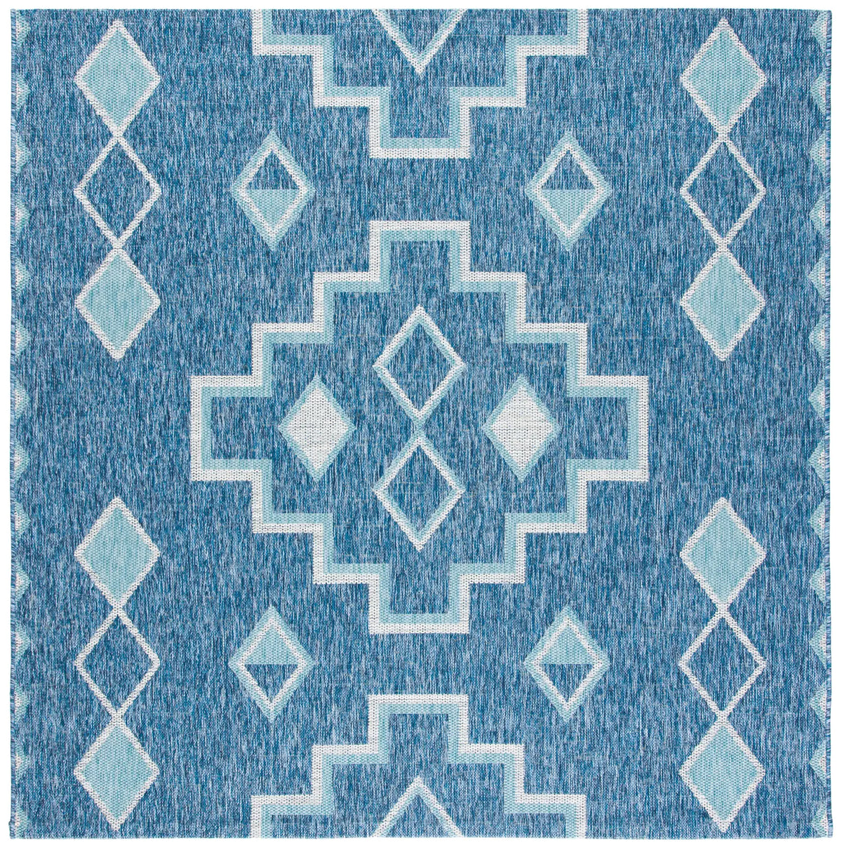 Safavieh Courtyard 6'-7" x 6'-7" Rug in Navy / Aqua