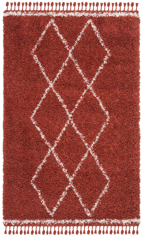 Safavieh Pro Lux Shag 400 4'-0" x 6'-0" Rug in Rust / Creme
