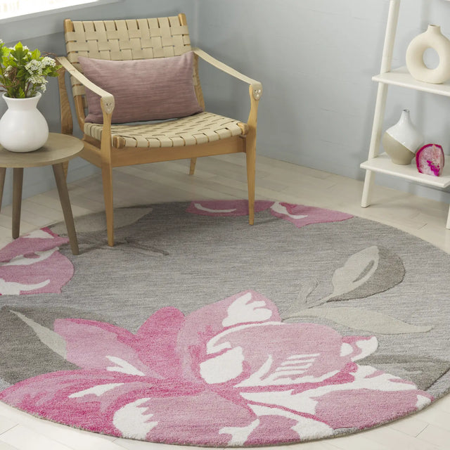 Safavieh Jardin 6'-0" x 6'-0" Rug in Grey / Pink