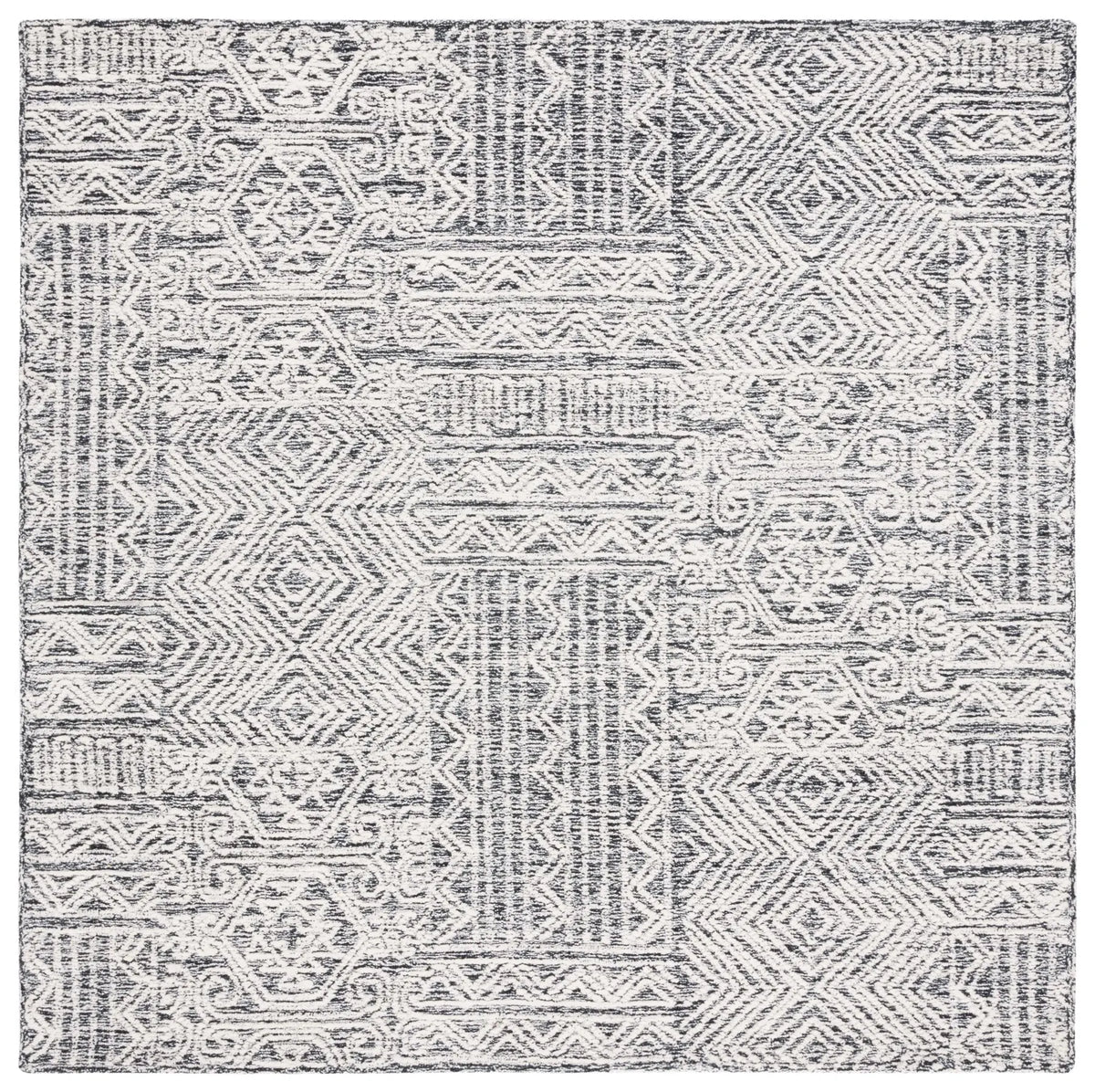 Safavieh Abstract 6'-0" x 6'-0" Rug in Black / Ivory