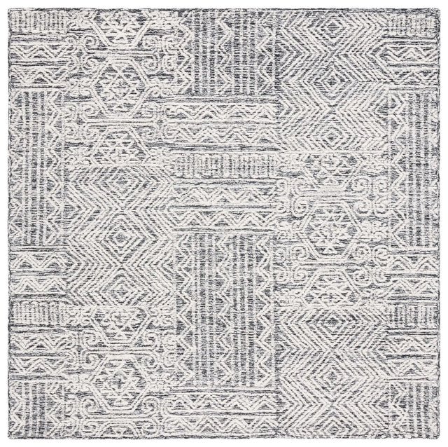 Safavieh Abstract 6'-0" x 6'-0" Rug in Black / Ivory